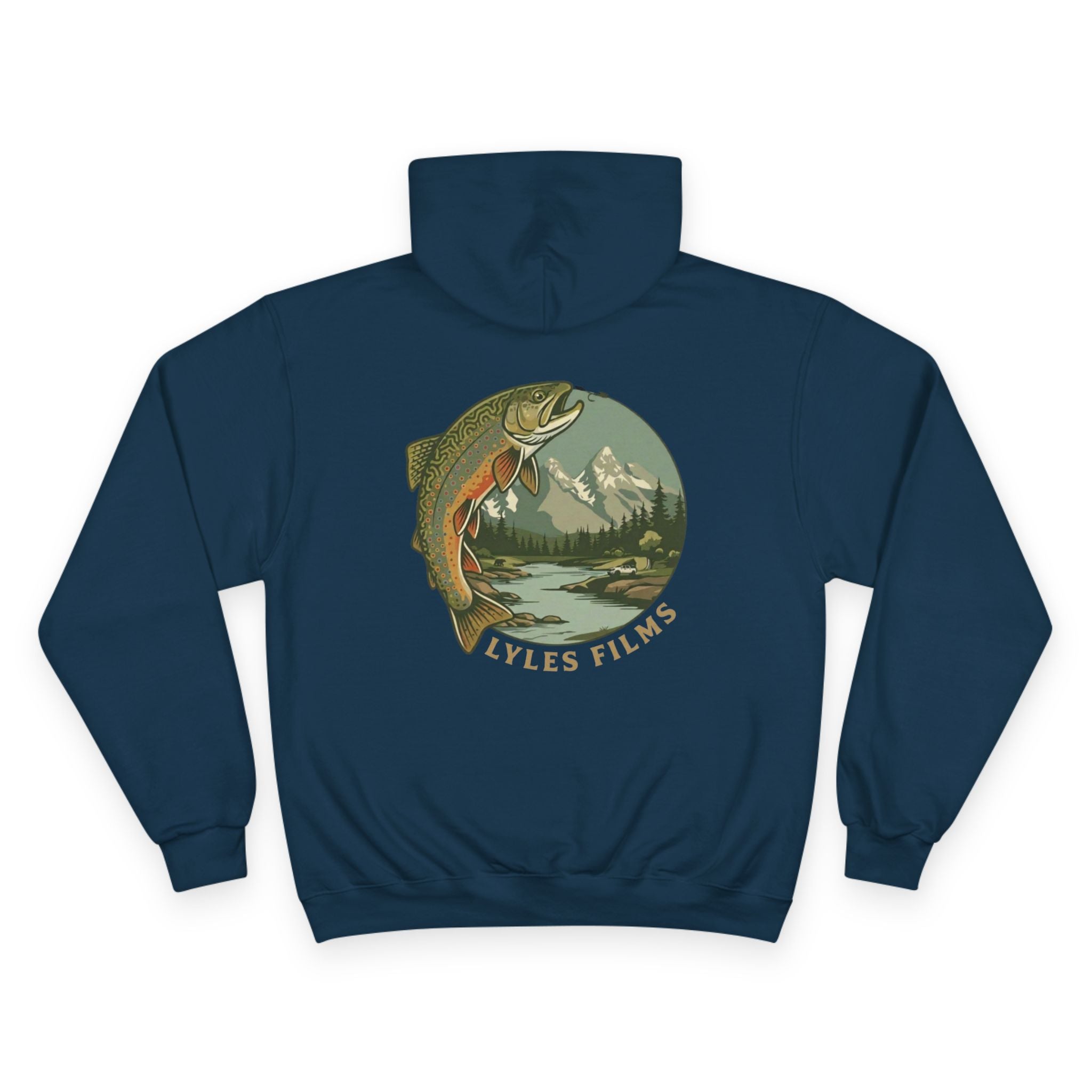 Lyles Films Classic Trout Hoodie — Vintage Wilderness Fishing Pullover