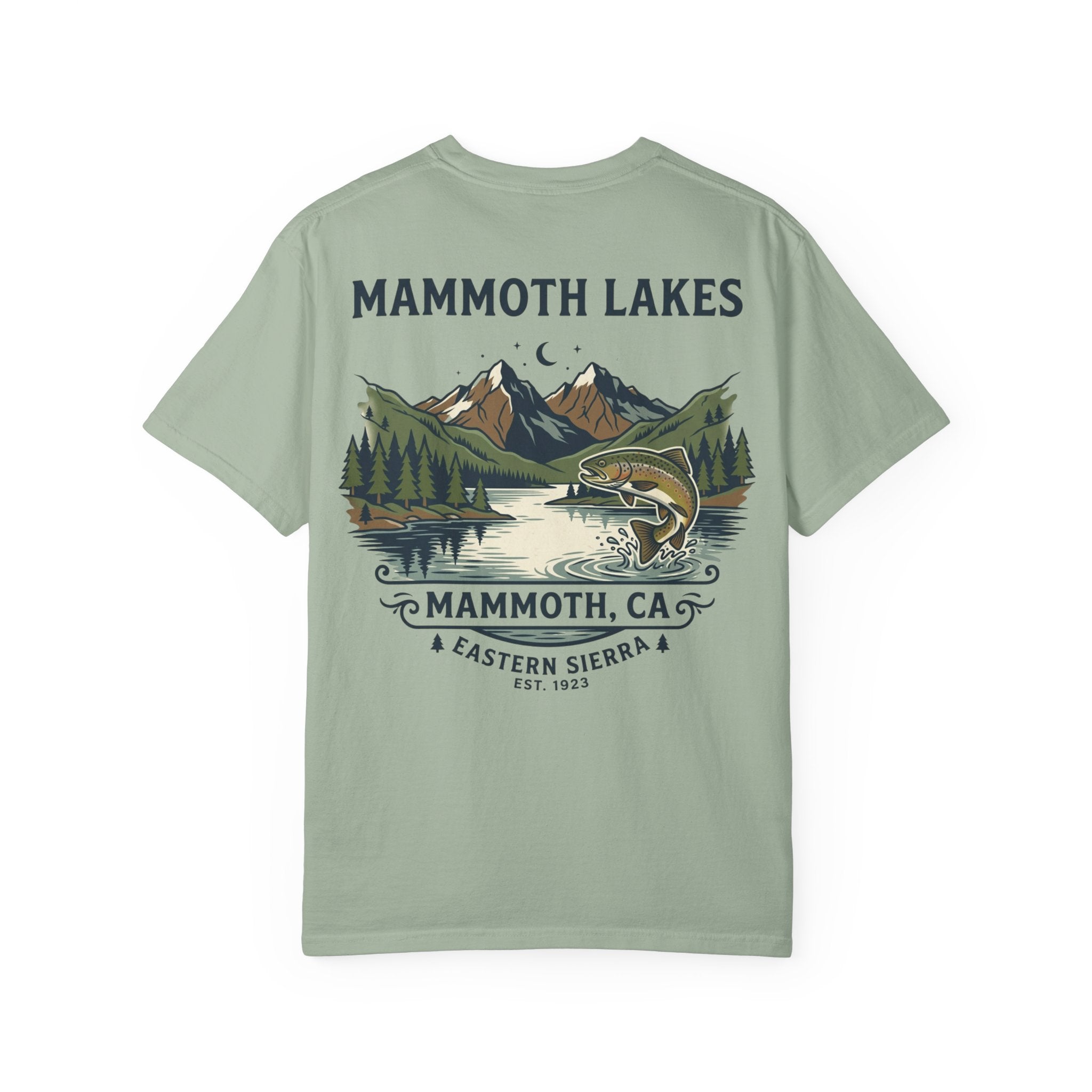 Mammoth Lakes Fishing T-Shirt – Vintage Mountain & Lake Trout Design