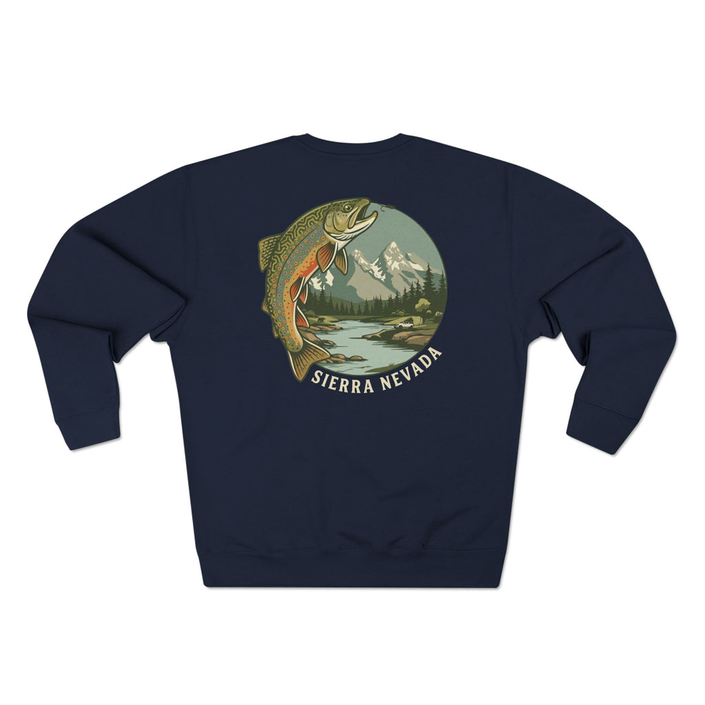 Sierra Nevada Trout Crewneck Sweatshirt — Vintage Fishing Graphic