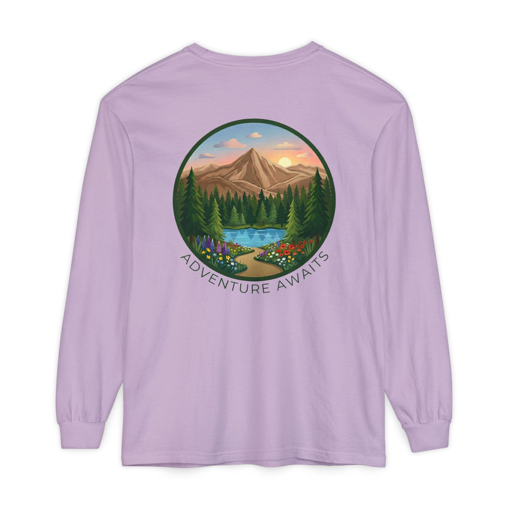 Adventure Awaits Mountain Landscape Long Sleeve Tee