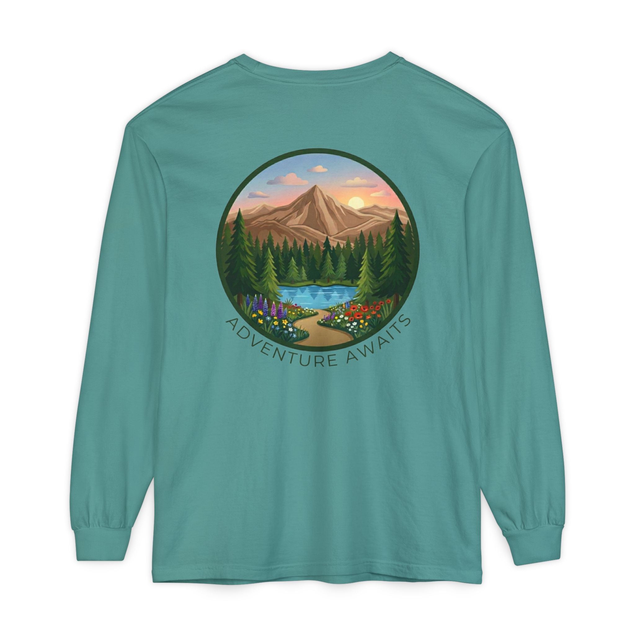 Adventure Awaits Mountain Landscape Long Sleeve Tee – Lyles Films