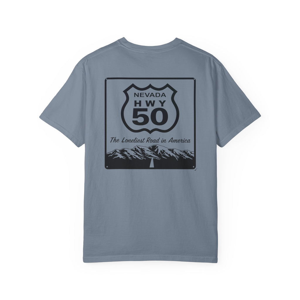 Nevada Hwy 50 T-Shirt — "The Loneliest Road in America" Graphic Tee