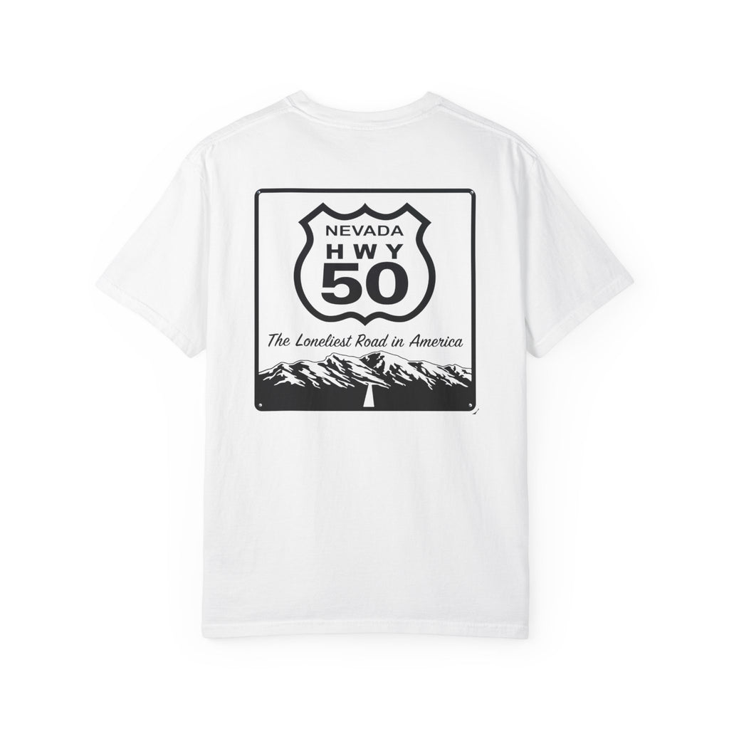 Nevada Hwy 50 T-Shirt — "The Loneliest Road in America" Graphic Tee