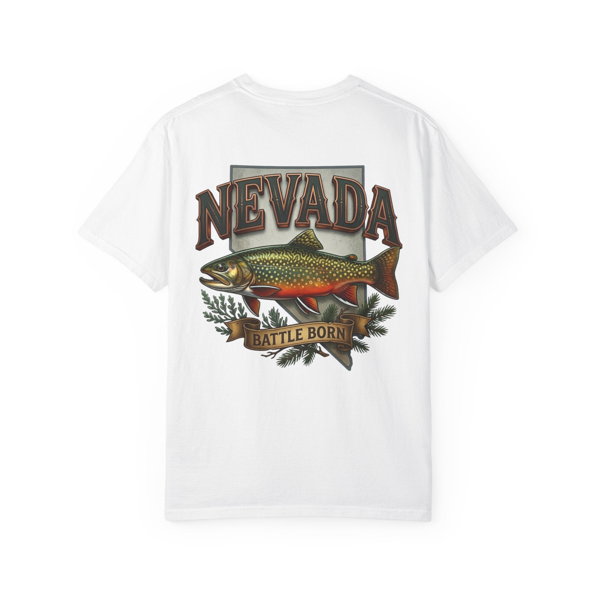 Nevada Brook Trout Tee — 'Nevada Battle Born' Fishing T-Shirt