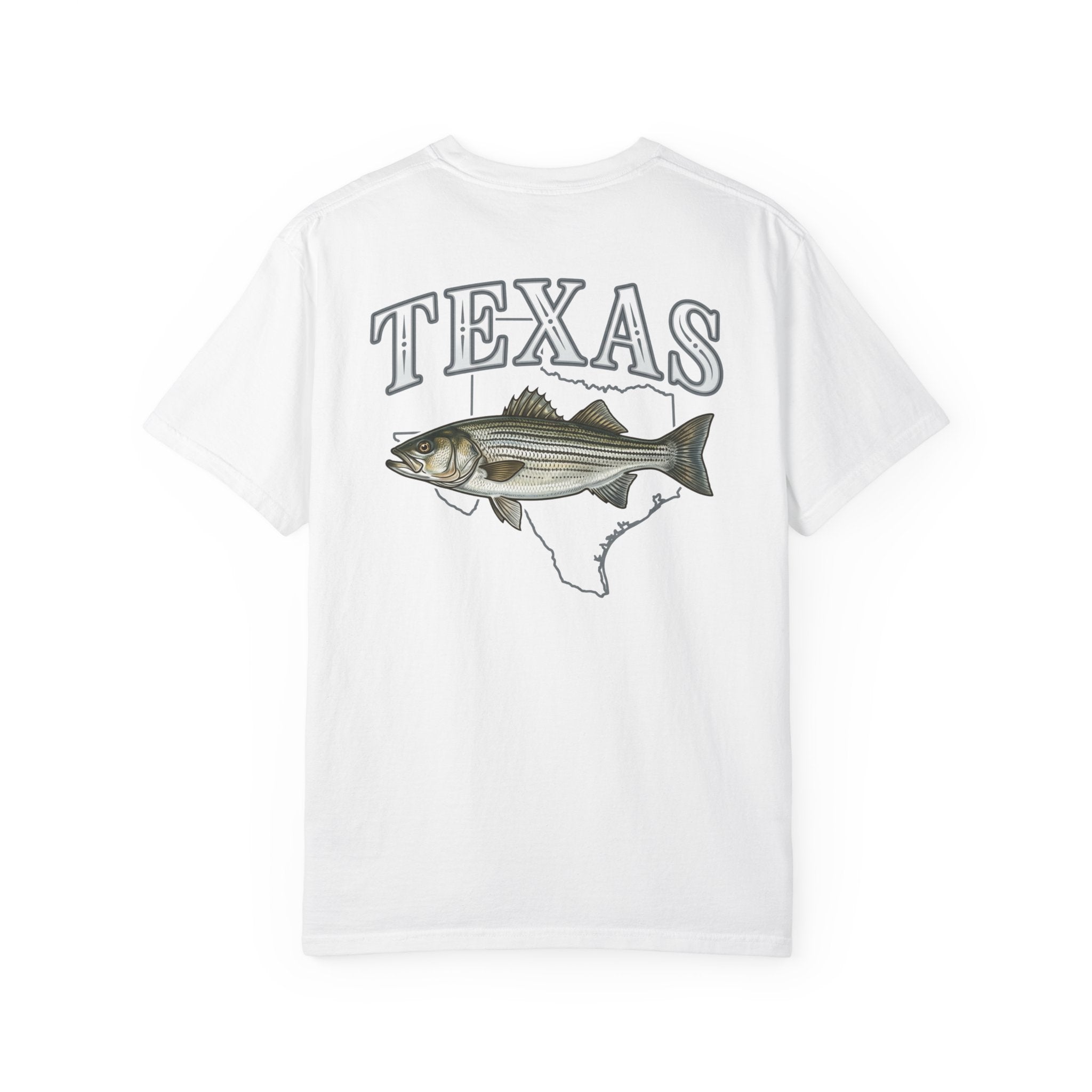 Texas Striper T-Shirt — Vintage Fishing Tee with Fish & State Graphic