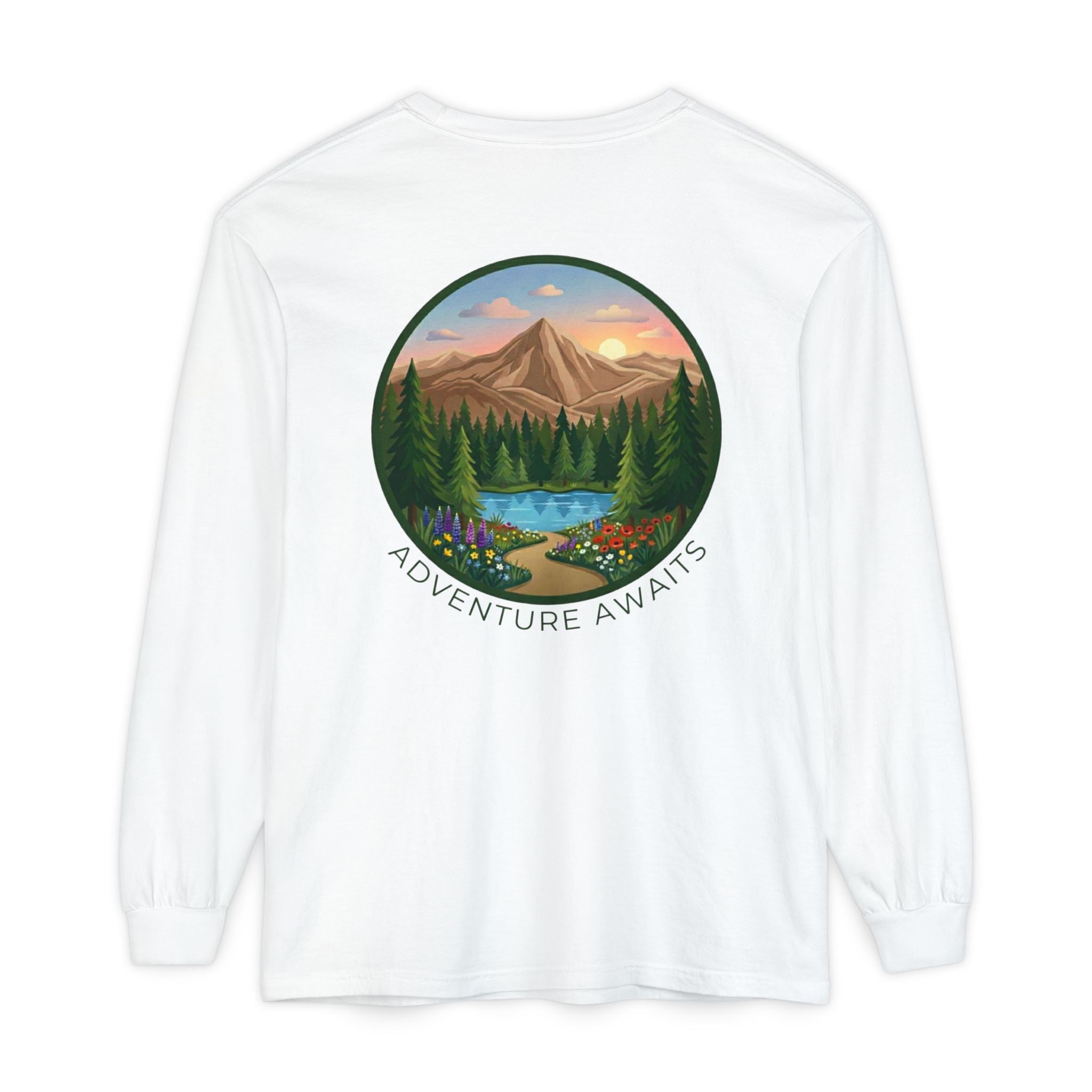 Adventure Awaits Mountain Landscape Long Sleeve Tee