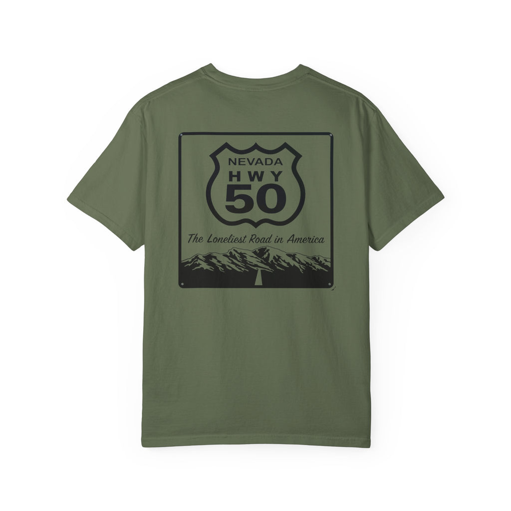 Nevada Hwy 50 T-Shirt — "The Loneliest Road in America" Graphic Tee