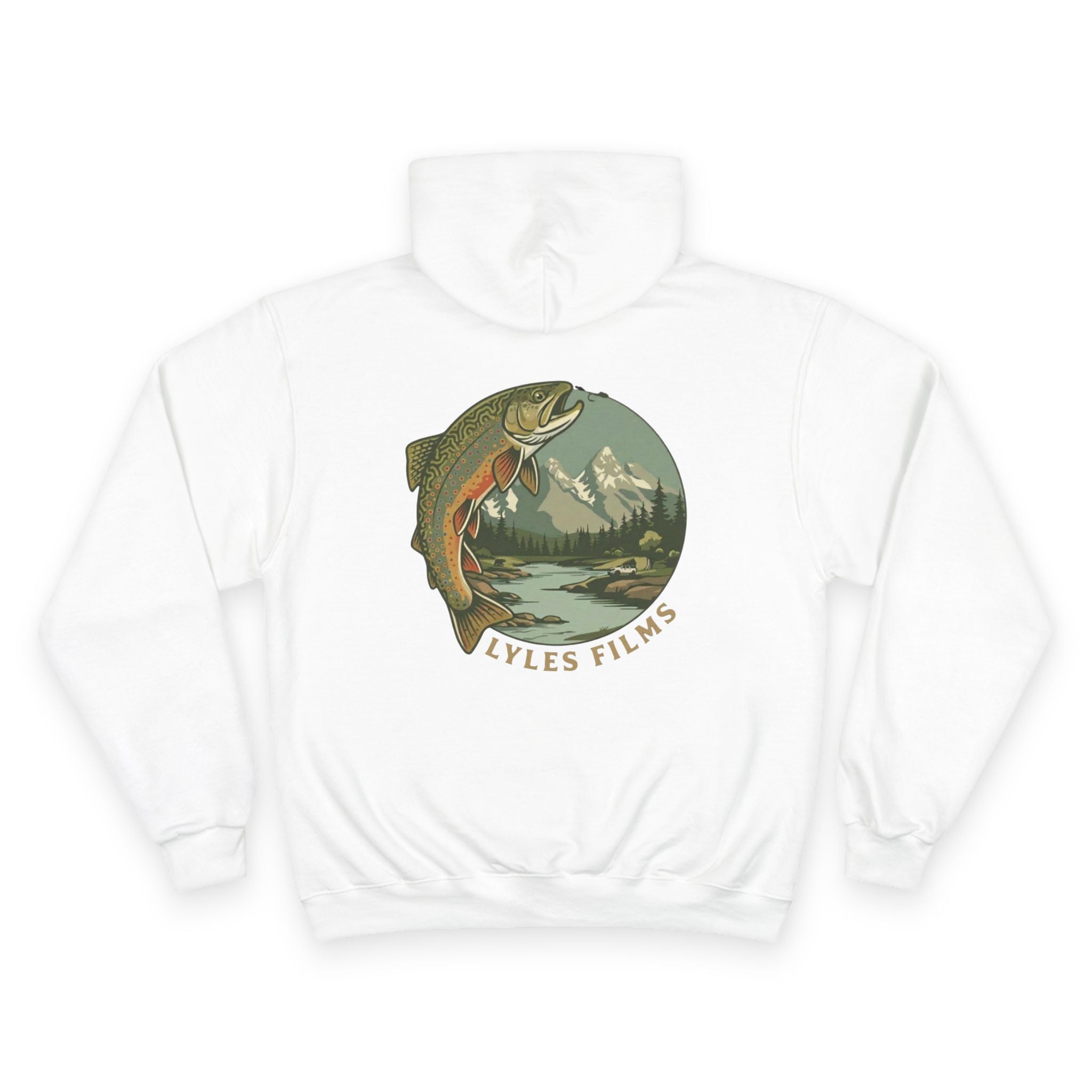 Lyles Films Classic Trout Hoodie — Vintage Wilderness Fishing Pullover