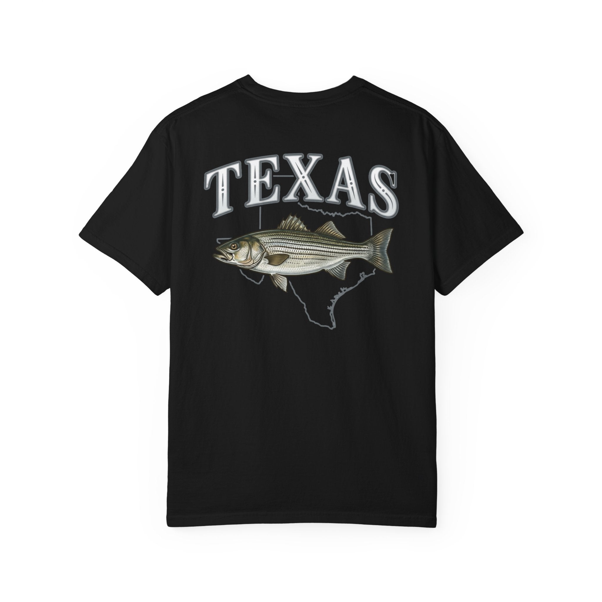 Texas Striper T-Shirt — Vintage Fishing Tee with Fish & State Graphic