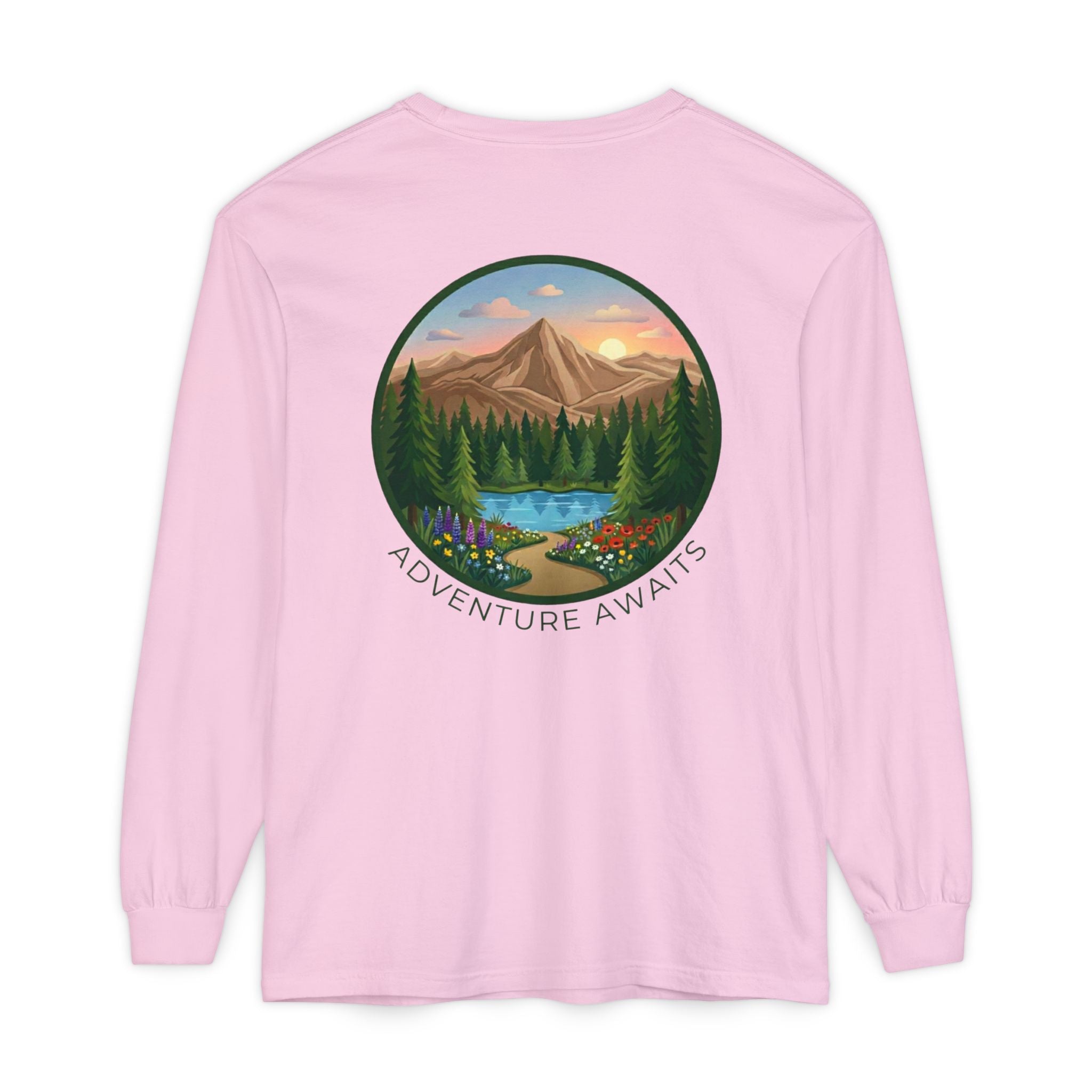 Adventure Awaits Mountain Landscape Long Sleeve Tee