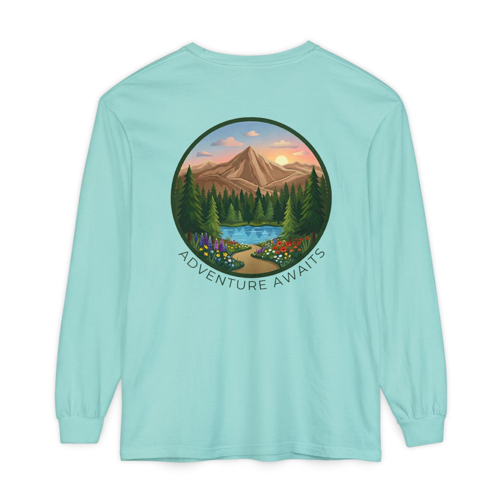 Adventure Awaits Mountain Landscape Long Sleeve Tee