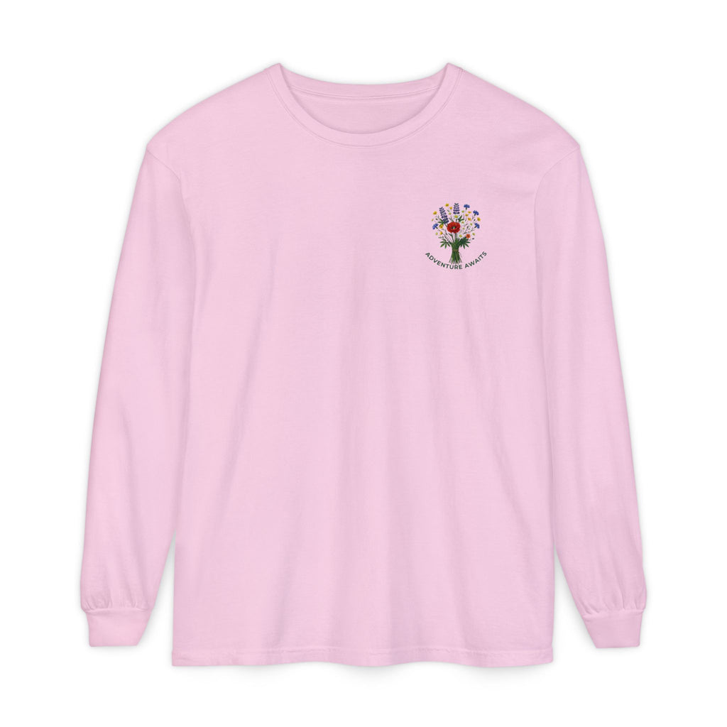 Adventure Awaits Mountain Landscape Long Sleeve Tee