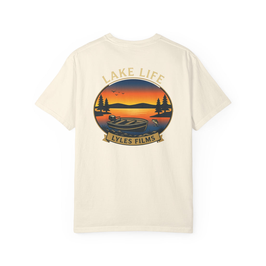 Lake Life T-Shirt — "Lyles Films" Sunset Boat Graphic