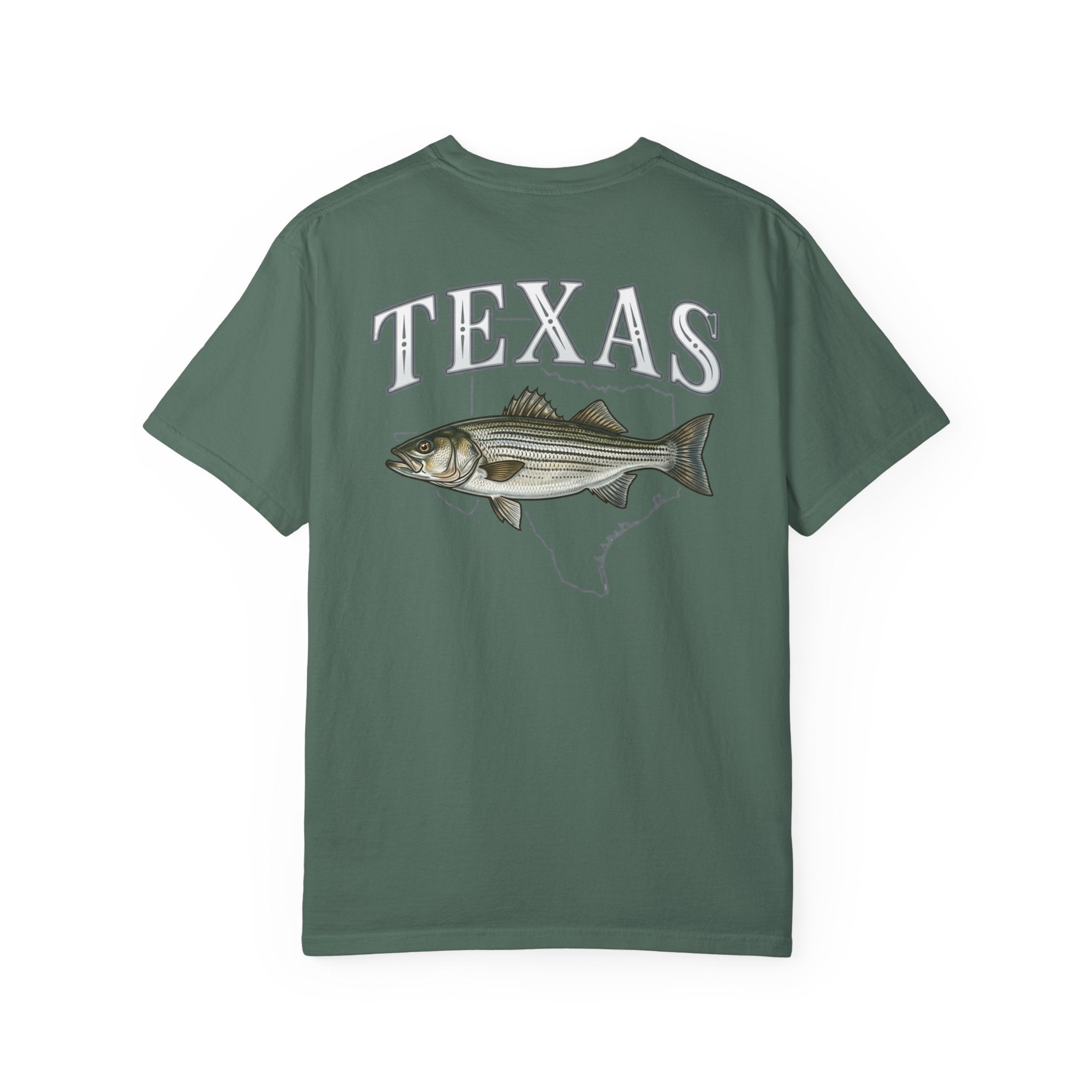 Texas Striper T-Shirt — Vintage Fishing Tee with Fish & State Graphic